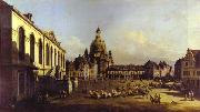 Bernardo Bellotto The New Market Square in Dresden. painting